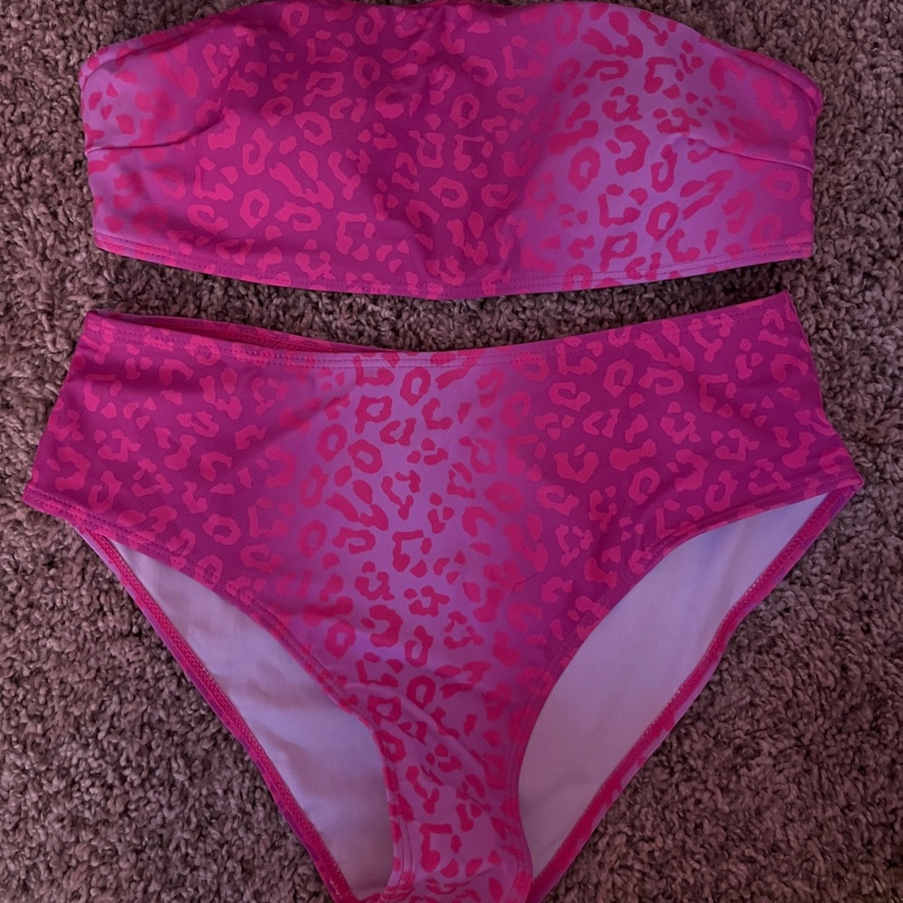 SHEIN Pink Leopard Bikini Set